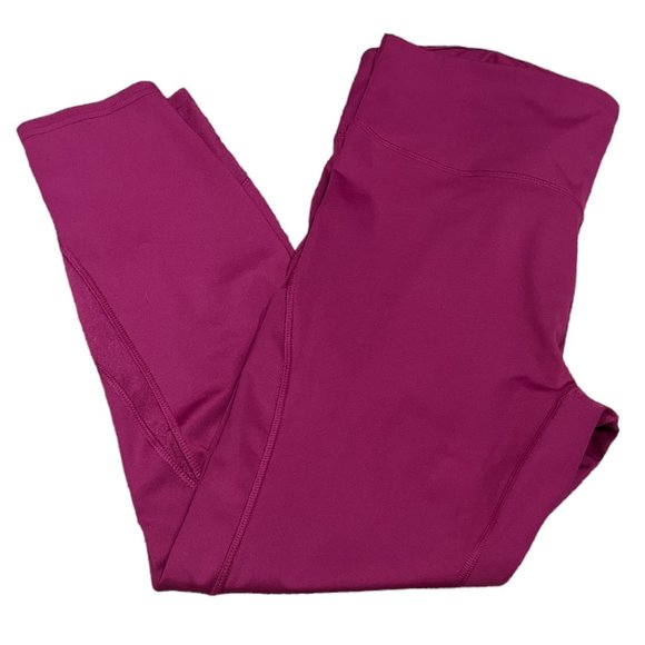 ALL IN MOTION Leggings Sz XL Fuchsia Pink Pockets Sheer Panels - Picture 3 of 12